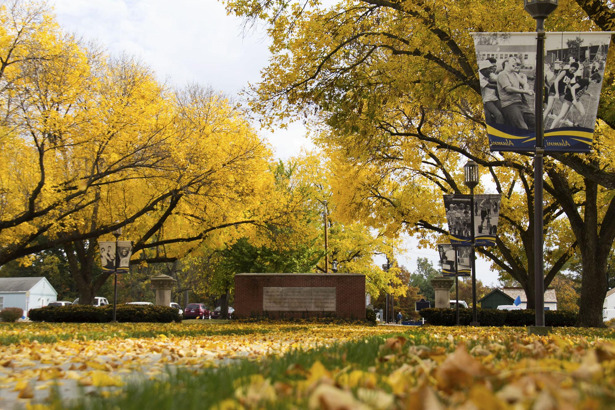 A photo of Vincennes University taken during the fall