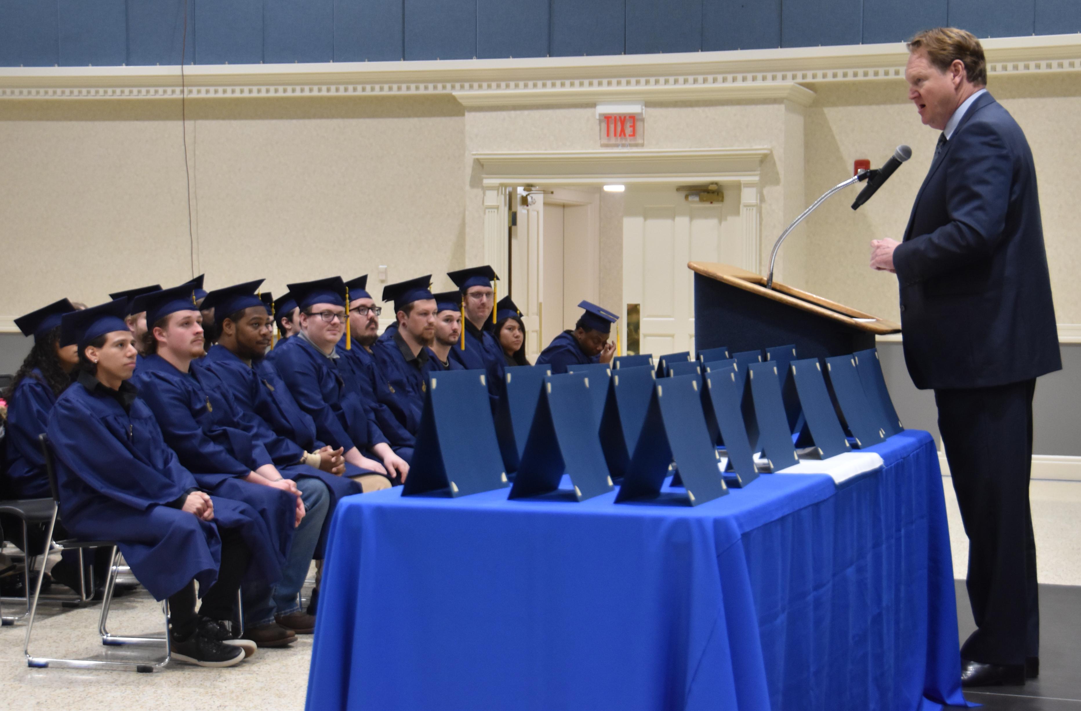 David Tucker speaks to Cohort 50 apprentices.